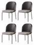 Hanah Home Juego de 4 sillas Dore - 196 V4 Oro, Negro, Gris